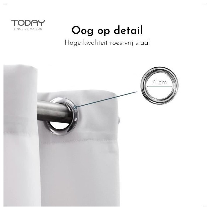 Rideau a oeillets - 140X240 - Craie - TODAY Essential - 356002