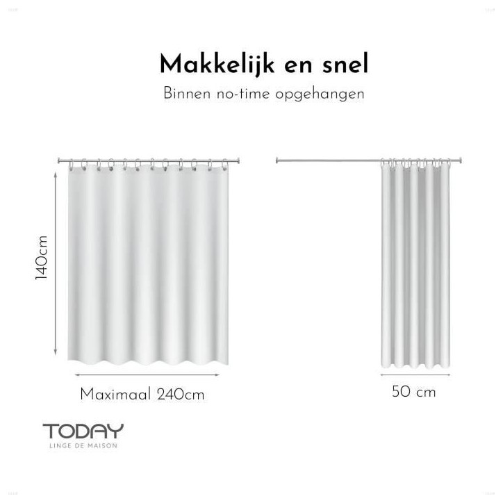 Rideau a oeillets - 140X240 - Craie - TODAY Essential - 356002