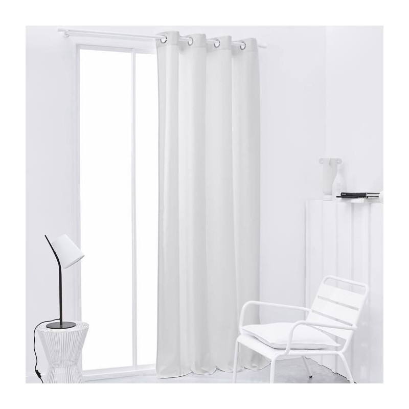 Rideau TODAY isolant a oeillets uni Blanc 140x240 cm Rideau TODAY isolant a oeillets uni Blanc 140x240 cm