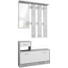 Vestiaire Rudolf - Décor béton structuré / blanc - 100 x 180 x 25 c