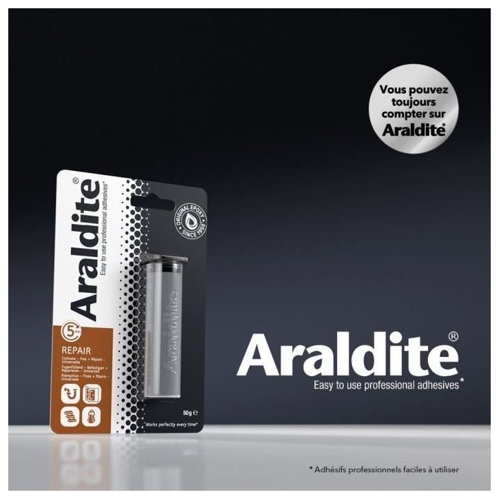 Pâte époxy réparatrice - CYANOLIT - Araldite - Pâte - 50 g - Idéale pour réparations et rebouchages