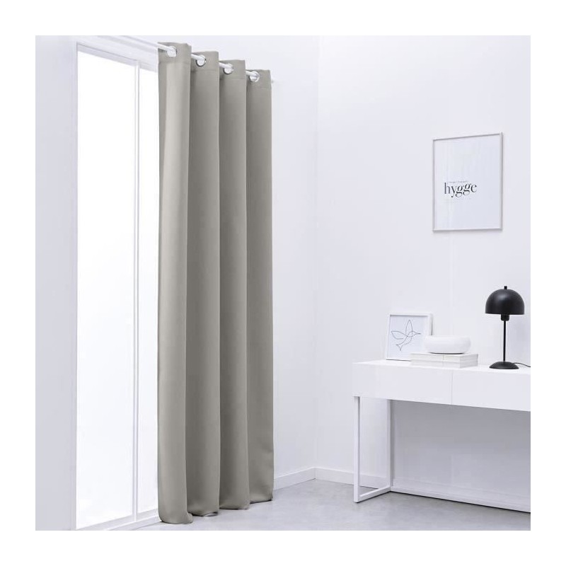 Rideau occultant TODAY a oeillets uni Beige 140x240 cm Rideau occultant TODAY a oeillets uni Beige 140x240 cm