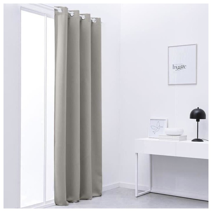 Rideau occultant TODAY a oeillets uni Beige 140x240 cm Rideau occultant TODAY a oeillets uni Beige 140x240 cm