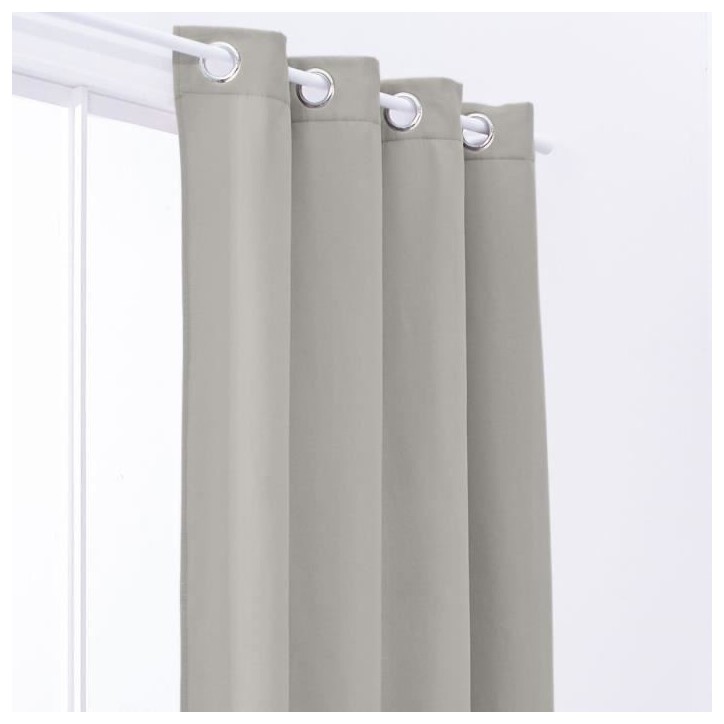 Rideau occultant TODAY a oeillets uni Beige 140x240 cm Rideau occultant TODAY a oeillets uni Beige 140x240 cm