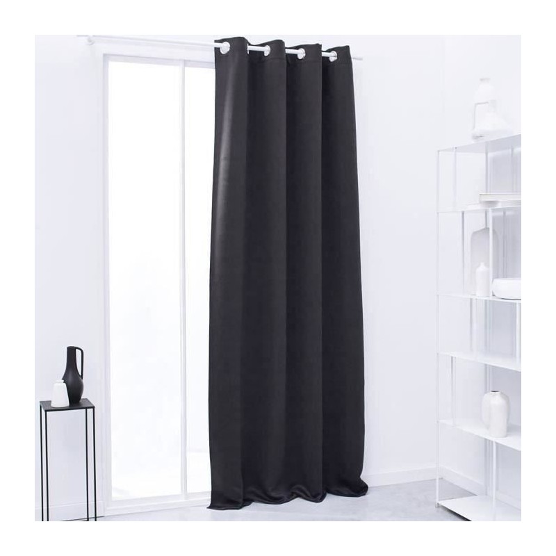 Rideau occultant TODAY a oeillets uni Gris anthracite 140x240 cm Rideau occultant TODAY a oeillets uni Gris anthracite 140x240 cm