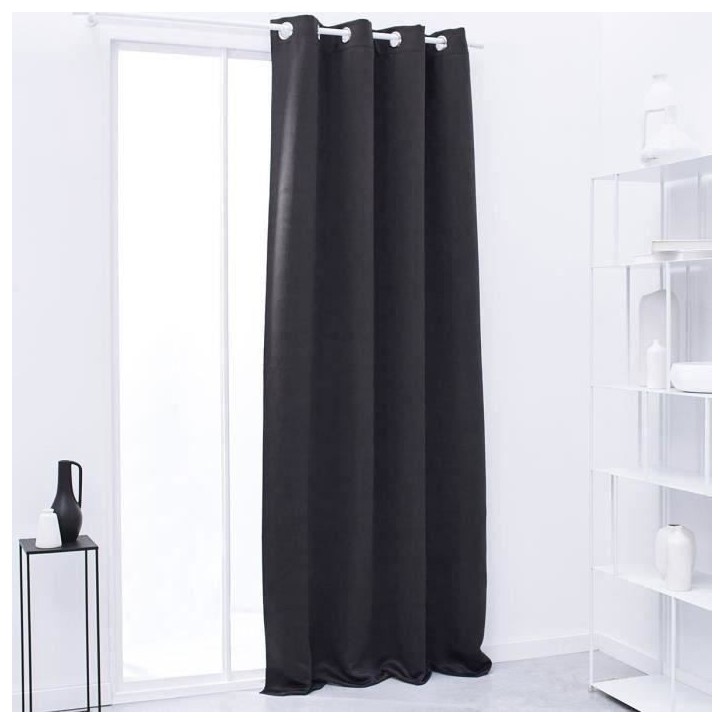 Rideau occultant TODAY a oeillets uni Gris anthracite 140x240 cm Rideau occultant TODAY a oeillets uni Gris anthracite 140x240 cm