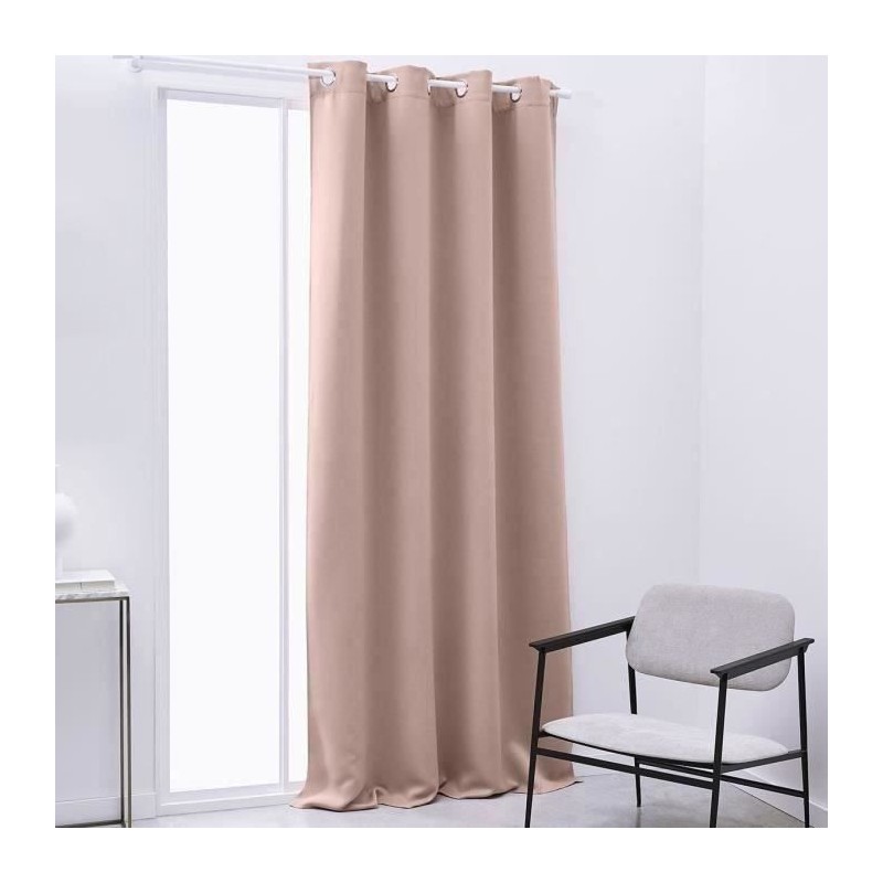 TODAY Rideau Occultant a oeillets 140x240cm Uni Rose des sables TODAY Rideau Occultant a oeillets 140x240cm Uni Rose des sables