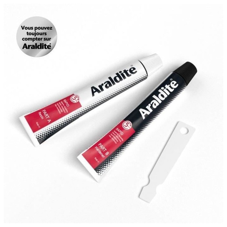 Colle époxy bi-composant - CYANOLIT - Araldite - Rapid - 2 x 15 ml - Prise rapide - Haute résistance - Multi-matériaux Colle époxy bi-composant - CYANOLIT - Araldite - Rapid - 2 x 15 ml - Prise rapide - Haute résistance - Multi-matériaux