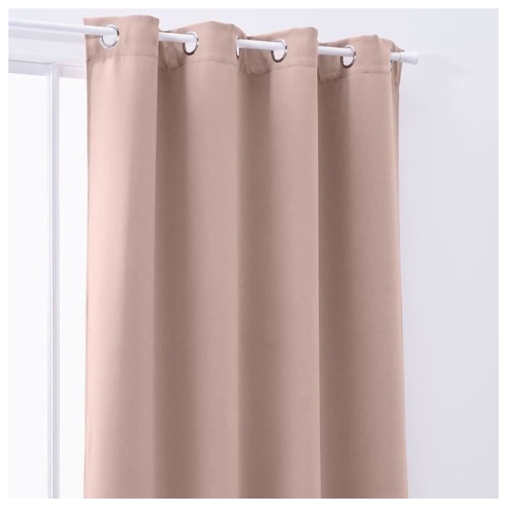 TODAY Rideau Occultant a oeillets 140x240cm Uni Rose des sables TODAY Rideau Occultant a oeillets 140x240cm Uni Rose des sables