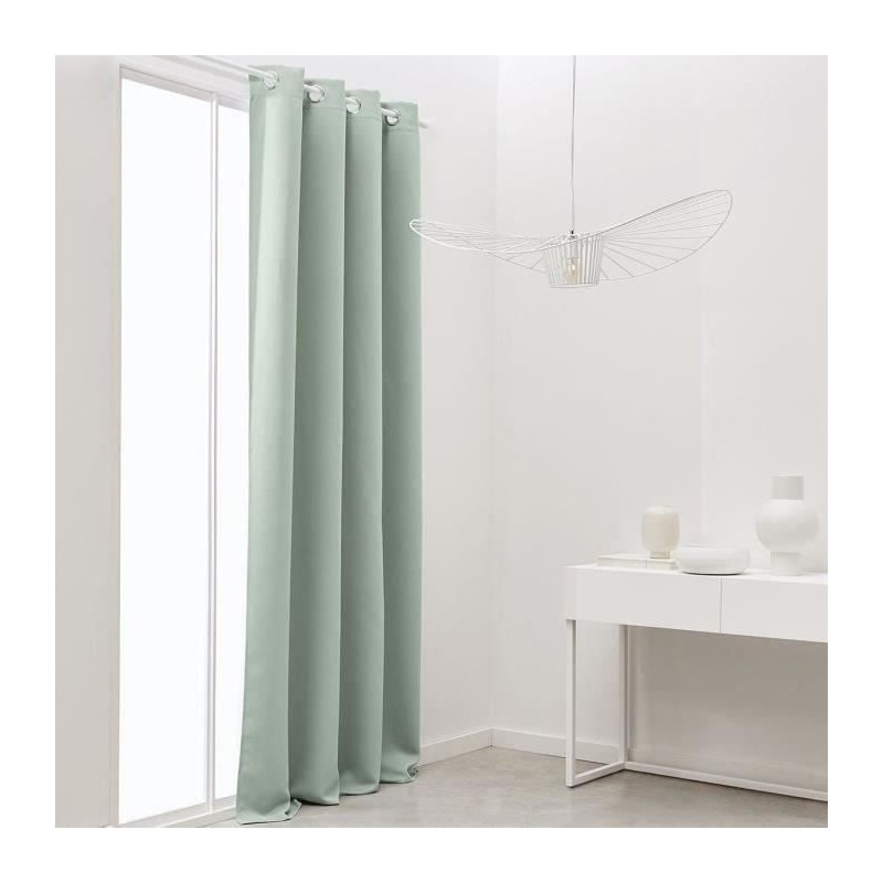 Rideau occultant TODAY a oeillets uni Vert 140x240 cm Rideau occultant TODAY a oeillets uni Vert 140x240 cm