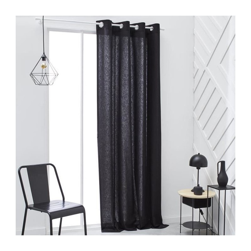 Rideau a oeillets TODAY - 140x240cm - 100% Coton - Fusain Rideau a oeillets TODAY - 140x240cm - 100% Coton - Fusain