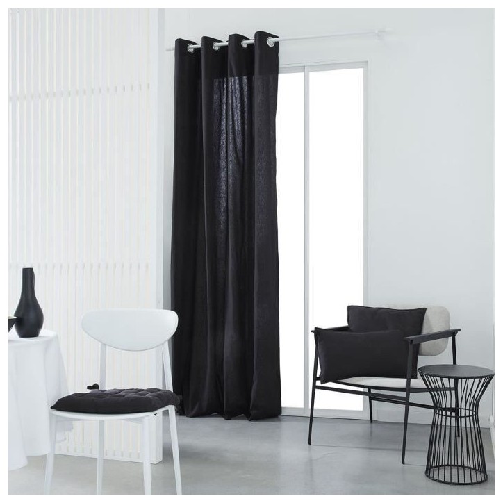 Rideau a oeillets TODAY - 140x240cm - 100% Coton - Fusain Rideau a oeillets TODAY - 140x240cm - 100% Coton - Fusain