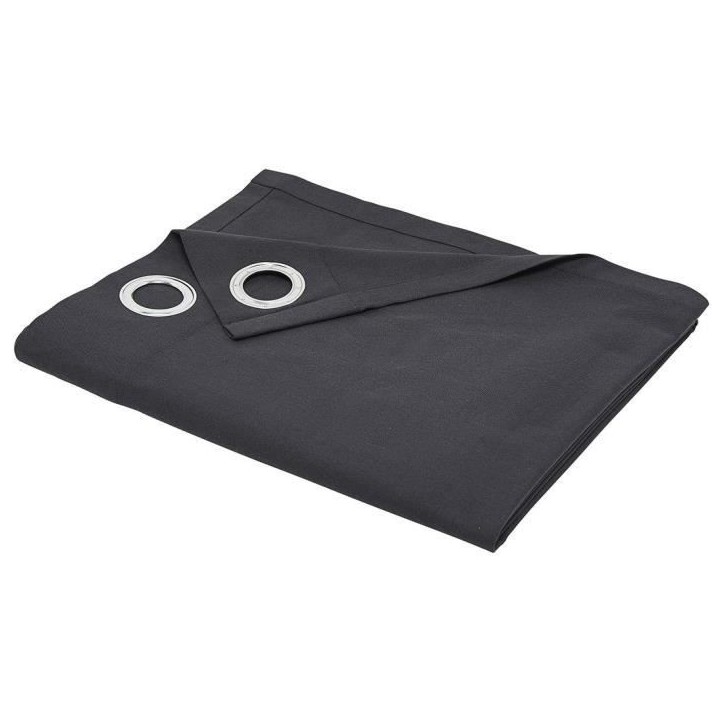 Rideau a oeillets TODAY - 140x240cm - 100% Coton - Fusain Rideau a oeillets TODAY - 140x240cm - 100% Coton - Fusain