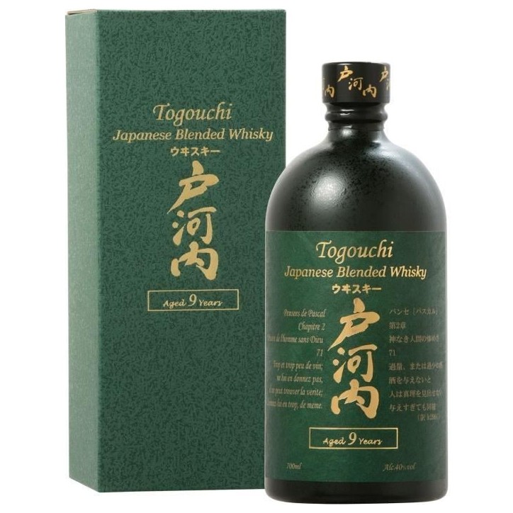 Whisky Togouchi 9 ans - Blended whisky - Japon - 40%vol - 70cl sous étui