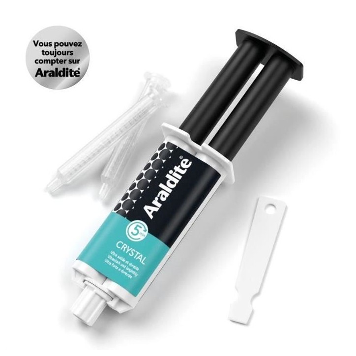 Colle époxy bi-composant - CYANOLIT - Araldite - Crystal - 24 ml - Transparent - Haute résistance - Idéale pour assemblages d Colle époxy bi-composant - CYANOLIT - Araldite - Crystal - 24 ml - Transparent - Haute résistance - Idéale pour assemblages d