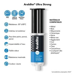 Colle époxy bi-composant - ARALDITE - Standard - 24 ml - Prise longue