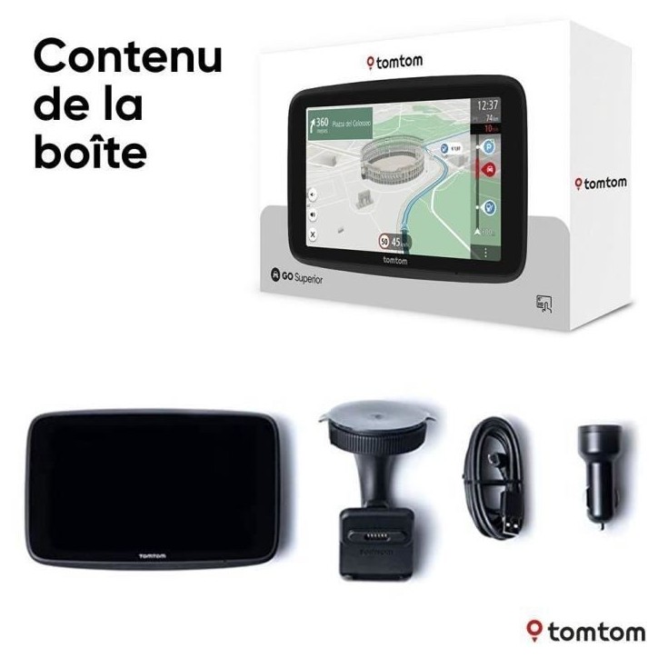TomTom - GO Superior 6 - GPS Voiture - 6 pouces -TomTom Traffic - 2 ans de services Premium inlcus - Carte Monde