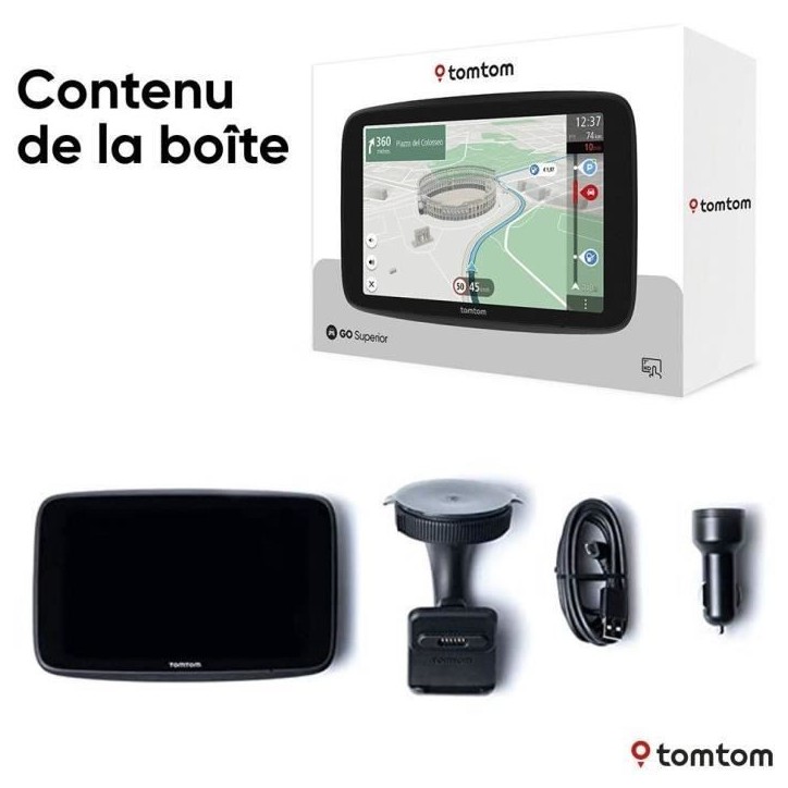 TomTom - GO Superior 7 - GPS Voiture - 7 pouces -TomTom Traffic - 2 ans de services Premium inlcus - Carte Monde TomTom - GO Superior 7 - GPS Voiture - 7 pouces -TomTom Traffic - 2 ans de services Premium inlcus - Carte Monde