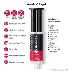 Colle époxy bi-composant - CYANOLIT - Araldite - Rapid - 24 ml - Pris