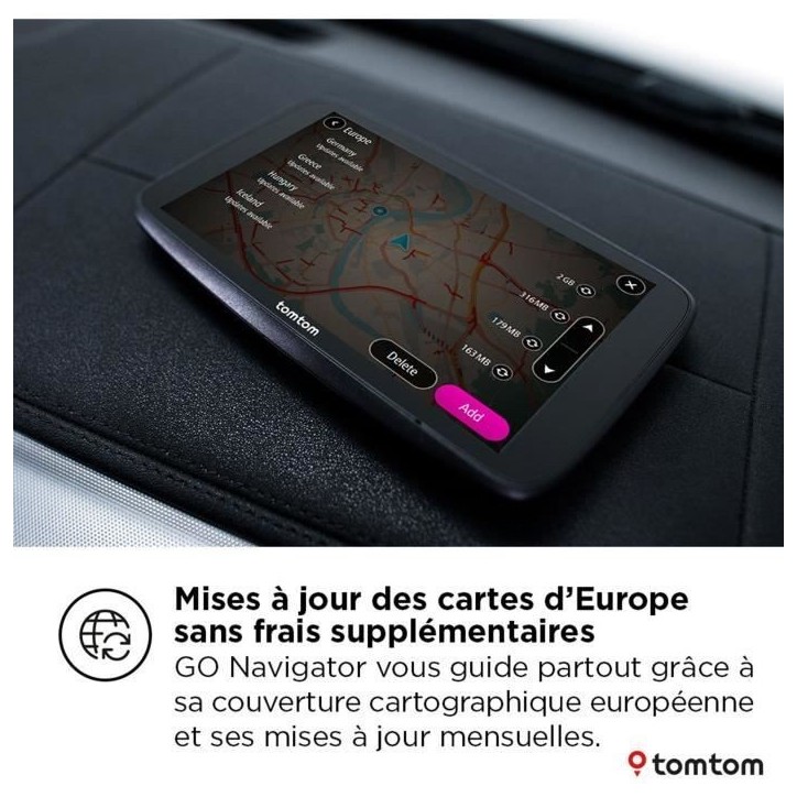 TomTom - GO Navigator 7 - GPS Voiture - 7 pouces - TomTom Traffic - Fixation Magnétique - Carte Europe