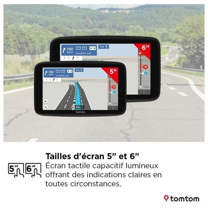 TomTom - GO Classic 6 2eme Génération - GPS Voiture - 6 pouces - TomTom Traffic - Guidage sur changement de voie - Carte Europ