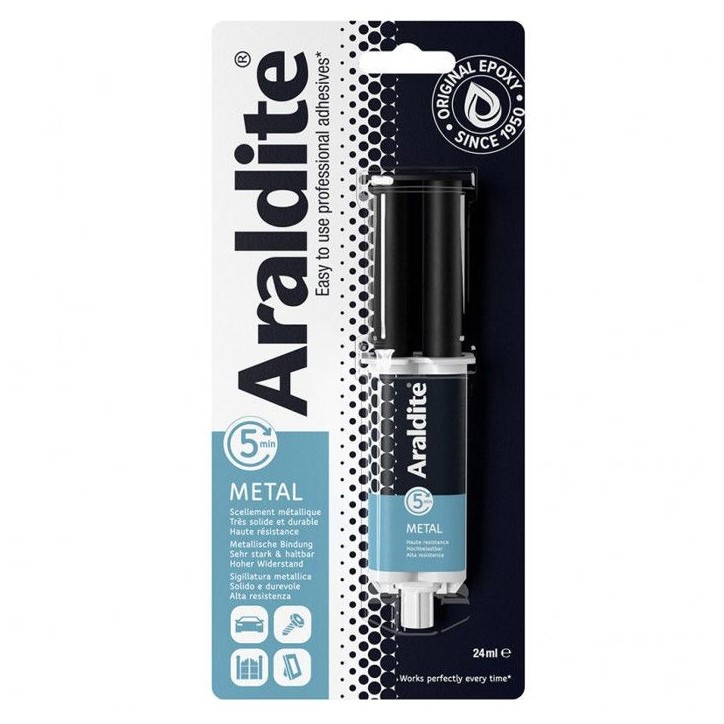 Colle époxy bi-composant - ARALDITE - 24 ml - Spécial métaux - Haute résistance - Réparation durable Colle époxy bi-composant - ARALDITE - 24 ml - Spécial métaux - Haute résistance - Réparation durable