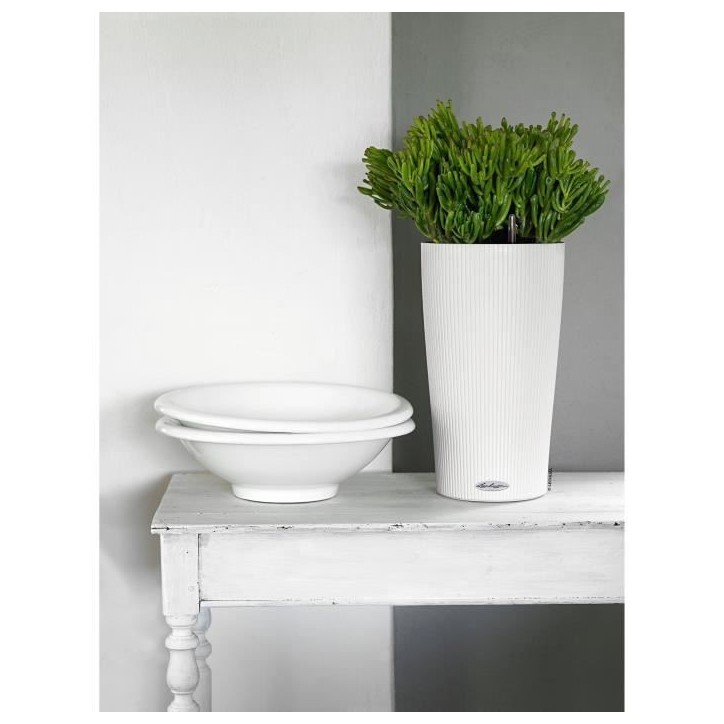 LECHUZA Pot de fleurs - Cilindro color 23 - Ø 23 x 41 cm - 6 L - Kit complet - Blanc LECHUZA Pot de fleurs - Cilindro color 23 - Ø 23 x 41 cm - 6 L - Kit complet - Blanc