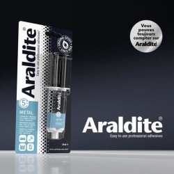 Colle époxy bi-composant - ARALDITE - 24 ml - Spécial métaux - Haut