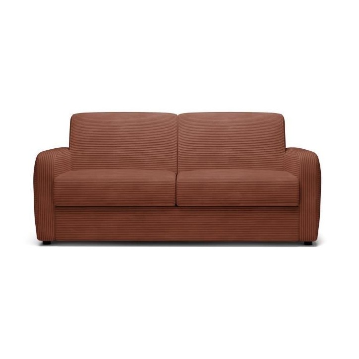 Canapé convertible express - 3 places - TOM - Velours côtelé terracotta - 185 x 100 x 87 cm Canapé convertible express - 3 places - TOM - Velours côtelé terracotta - 185 x 100 x 87 cm
