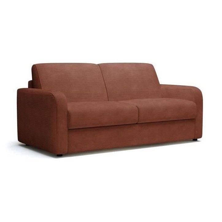 Canapé convertible express - 3 places - TOM - Velours côtelé terracotta - 185 x 100 x 87 cm Canapé convertible express - 3 places - TOM - Velours côtelé terracotta - 185 x 100 x 87 cm