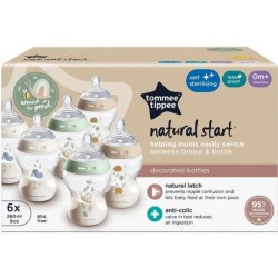 TOMMEE TIPPEE - Lot de 6 biberons Closer to Nature - 260ml - Multicolo