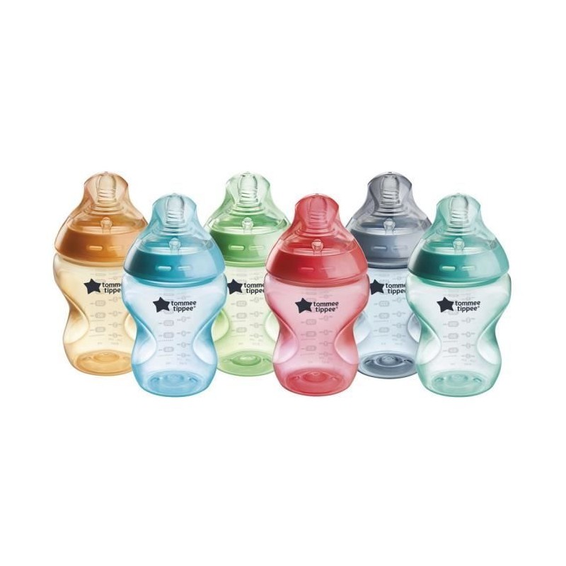 Tommee Tippee Biberon Anti-colique Natural Start - Colorée - 260ml - Tommee Tippee Biberon Anti-colique Natural Start - Colorée - 260ml -
