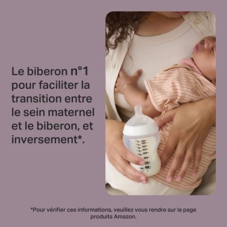 Tommee Tippee - Biberons Coffret Naissance Natural Start, Anti-Colique, Auto-stérilisant, Rose