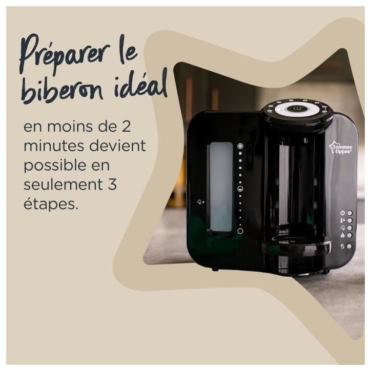 TOMMEE TIPPEE Perfect Préparateur Chauffe Biberons, Perfect Prep, Noir TOMMEE TIPPEE Perfect Préparateur Chauffe Biberons, Perfect Prep, Noir
