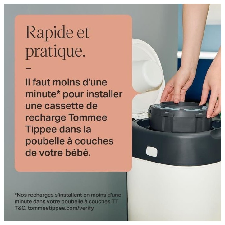 TOMMEE TIPPEE - Recharges pour poubelles a couches - Twist & Click - Film multicouche antibactérien - Pack de 12 TOMMEE TIPPEE - Recharges pour poubelles a couches - Twist & Click - Film multicouche antibactérien - Pack de 12