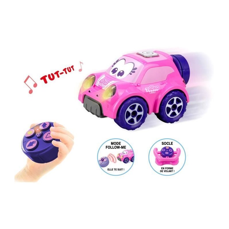 Voiture télécommandée - TOOKO - FOLLOW ME - Rose - Avec volant - De Voiture télécommandée - TOOKO - FOLLOW ME - Rose - Avec volant - De