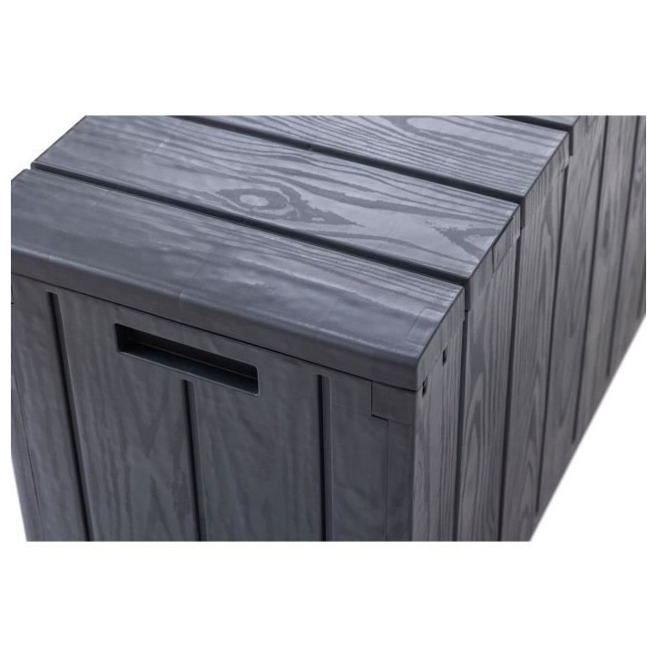 Coffre de jardin - En résine - MULTIBOX BRAVO - Gris anthracite - 270L - 117,5x45x56 cm Coffre de jardin - En résine - MULTIBOX BRAVO - Gris anthracite - 270L - 117,5x45x56 cm