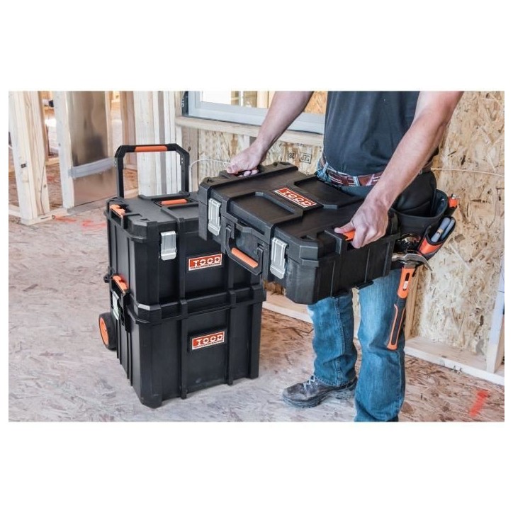 Mallette/bac a outils - TOOD - Étanche - Roues et poignée - 56x37x41 cm Mallette/bac a outils - TOOD - Étanche - Roues et poignée - 56x37x41 cm