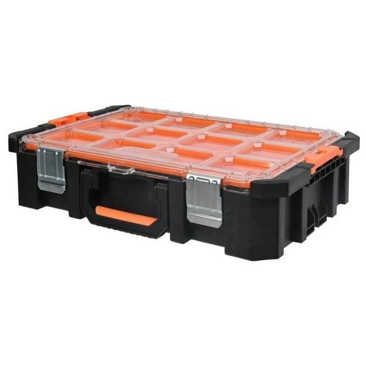 Mallette organiseur - TOOD - 12 godets amovibles - Couvercle transparent - 53x37x13 cm Mallette organiseur - TOOD - 12 godets amovibles - Couvercle transparent - 53x37x13 cm