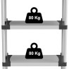 Étagere plastique - TOOD - 4 tablettes - Charge 80 kg par tablette -