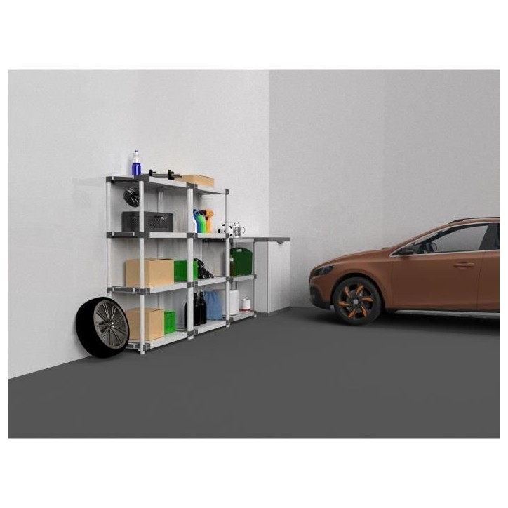 Étagere plastique - TOOD - 5 tablettes - Charge 80 kg - 80x40x171 cm - Noir/gris Étagere plastique - TOOD - 5 tablettes - Charge 80 kg - 80x40x171 cm - Noir/gris