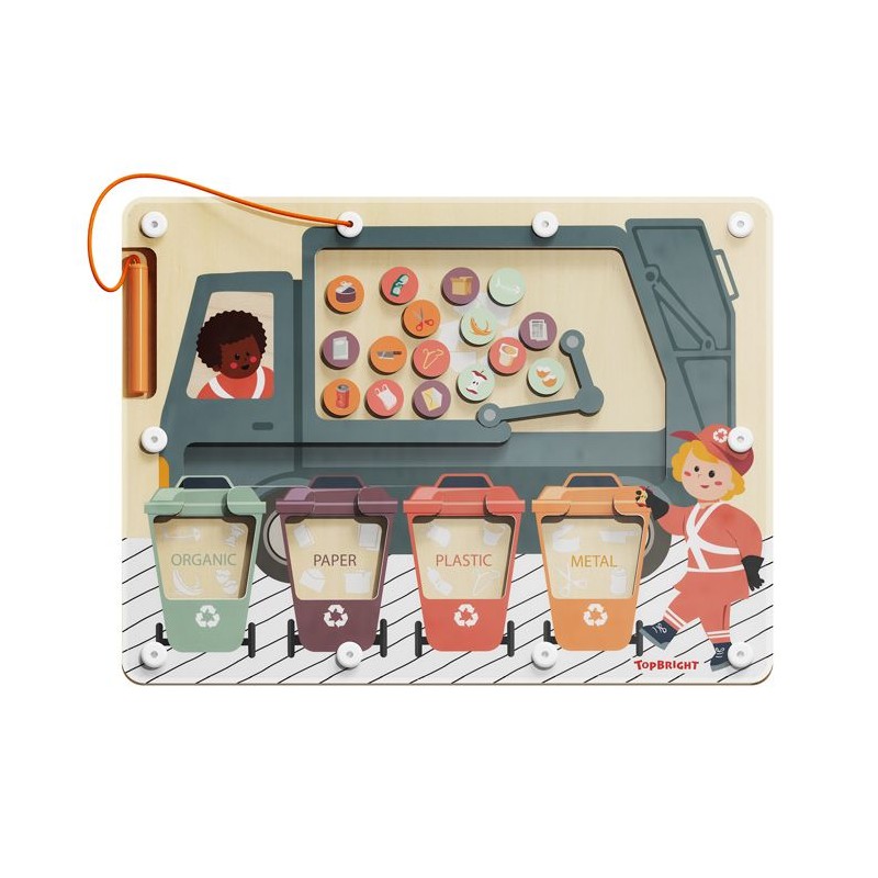 Trieur de déchets Montessori - TOP BRIGHT - Labyrinthe Magnétique -