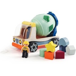 Véhicule de chantier, jeu éducatif pour le tri des couleurs et des f