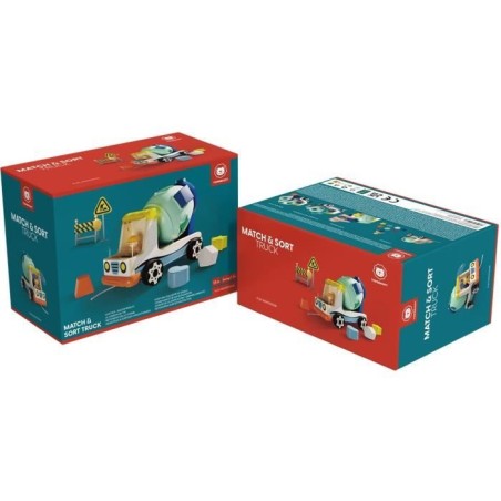 Véhicule de chantier, jeu éducatif pour le tri des couleurs et des formes, Des 2 ans, TOP BRIGHT