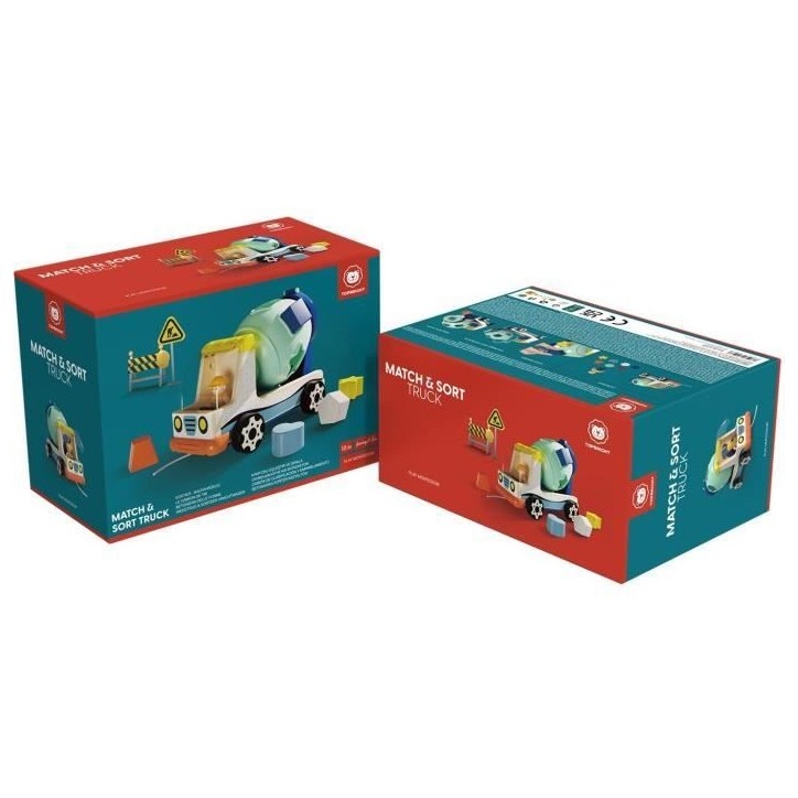 Véhicule de chantier, jeu éducatif pour le tri des couleurs et des formes, Des 2 ans, TOP BRIGHT