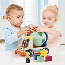 Véhicule de chantier, jeu éducatif pour le tri des couleurs et des f