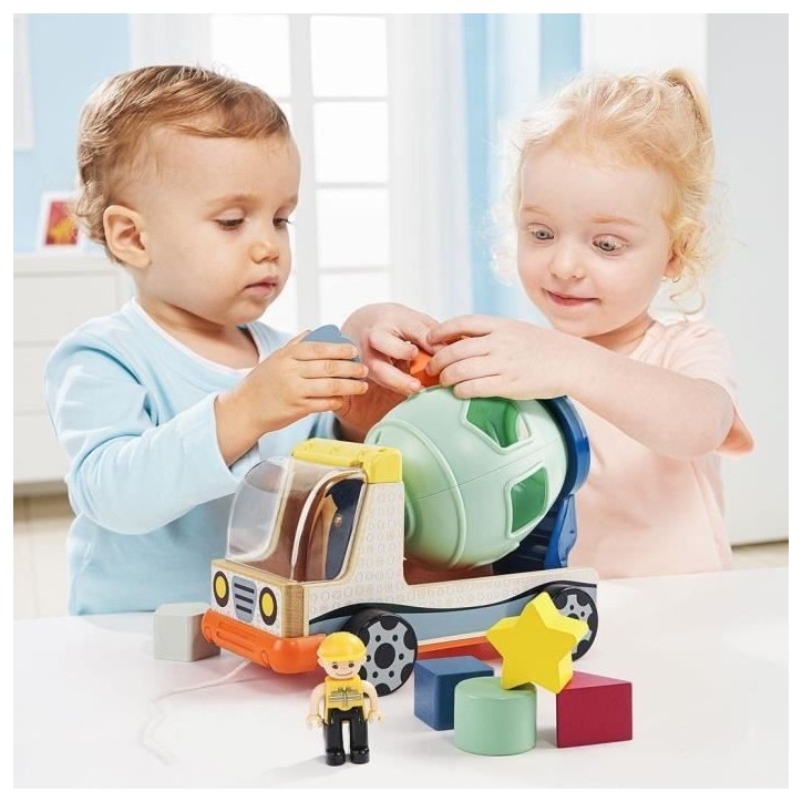 Véhicule de chantier, jeu éducatif pour le tri des couleurs et des formes, Des 2 ans, TOP BRIGHT