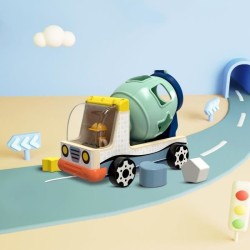 Véhicule de chantier, jeu éducatif pour le tri des couleurs et des f
