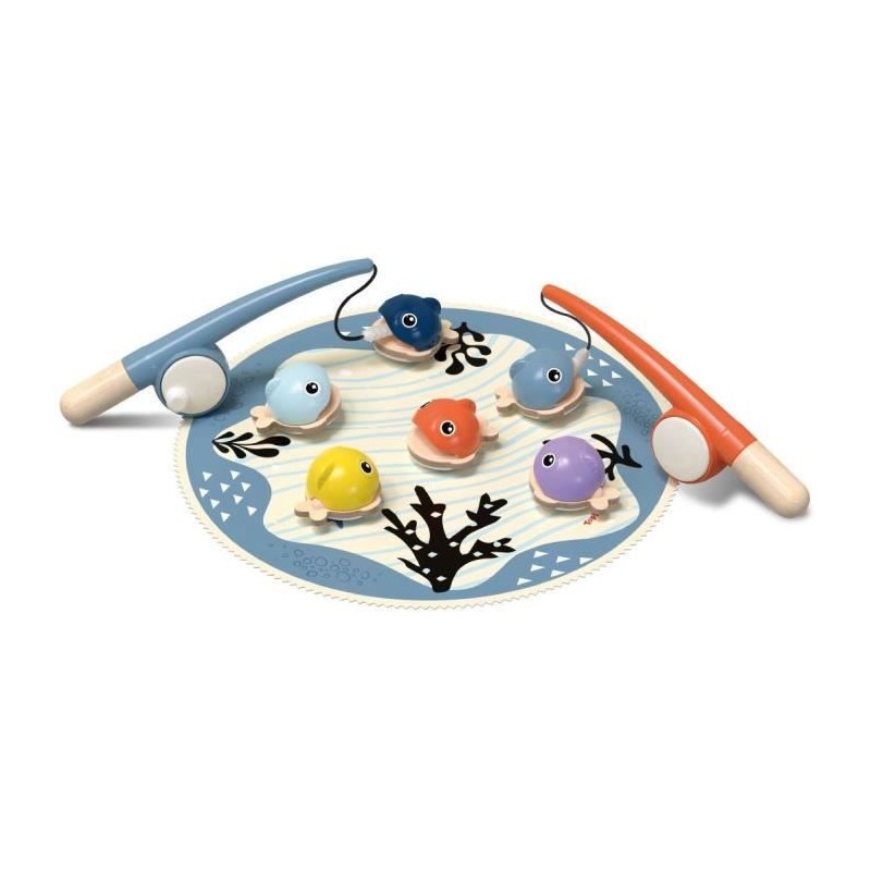 Attrape les Poissons, jeu éducatif, 6 poissons magnétiques, 2 cannes Attrape les Poissons, jeu éducatif, 6 poissons magnétiques, 2 cannes