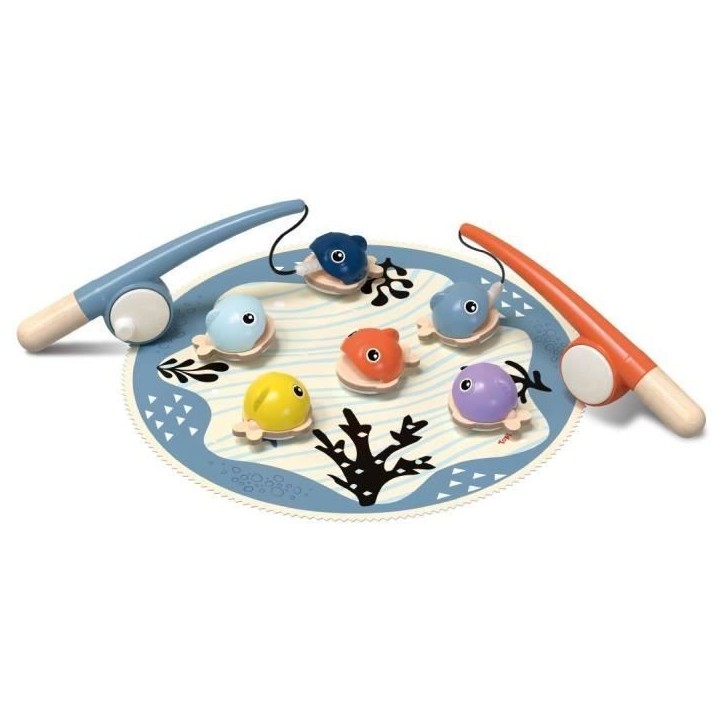 Attrape les Poissons, jeu éducatif, 6 poissons magnétiques, 2 cannes a peche, tapis en tissu, Pour enfant des 2 ans, TOP BRIGH Attrape les Poissons, jeu éducatif, 6 poissons magnétiques, 2 cannes a peche, tapis en tissu, Pour enfant des 2 ans, TOP BRIGH